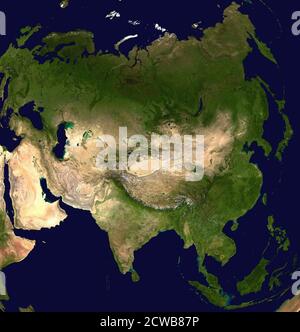 Fotografia del continente asiatico dallo spazio. Foto Stock