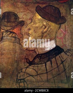 Ritratto di Felix Feneon (1861-1944) anarchico parigino e critico d'arte. Dipinto da Henri de Toulouse-Lautrec (1864-1901) un pittore francese Foto Stock