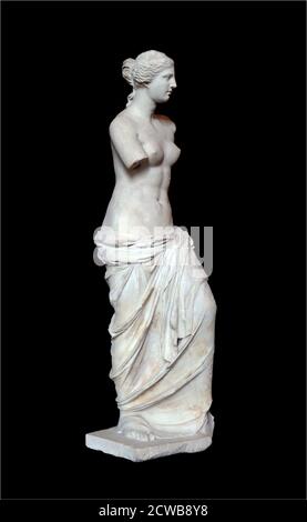 Scultura in marmo conosciuta come la Venere di Milo da Alexandros di Antiochia. Alexandros di Antiochia scultore greco di età ellenistica Foto Stock