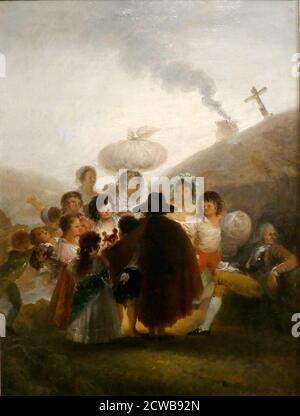 The Marionette Merchant, circa 1793, di Francisco Jose de Goya y Lucientes (1746-1828). Olio su ferro bianco