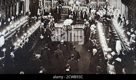 Fotografia scattata durante la processione funeraria di stato di Giorgio V. Foto Stock