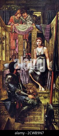 Dipinto intitolato 'King Cophetua and the Beggar Maid' di Edward Burne-Jones. Sir Edward Coley Burne-Jones, 1st Baronet (1833-1898) un artista e designer inglese Foto Stock