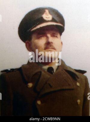 Fotografia di Frank Whittle (1907-1996) un'aviazione reale inglese ingegnere ufficiale dell'aria Foto Stock