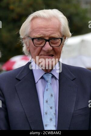 Lord Heseltine arriva a dare interviste ai media, dopo essere tornato al parlamento dopo che la proroga è stata annullata dalla Corte Suprema. 25 settembre 2019. Michael Heseltine, Baron Heseltine (1933), politico e uomo d'affari britannico. Heseltine è stato membro conservatore del Parlamento dal 1966 al 2001, ed è stata una figura di spicco nei governi di Margaret Thatcher e John Major, tra cui il vice primo ministro sotto quest'ultimo. Foto Stock