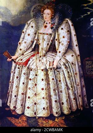 Regina Elisabetta i (ritratto di Ditchley) di Marcus Gheeraerts il giovane. c 1592 Foto Stock