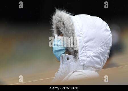 Parigi, Francia. 27 Settembre 2020. Roland Garros Paris French Open 27/09/2020 D3 COME È CADUTA LA TEPERATURA ! Credit: Roger Parker/Alamy Live News Foto Stock