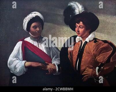 Il Fortune Teller; 1597 di Michelangelo da Caravaggio (1571 - 1610); pittore italiano attivo a Roma per la maggior parte della sua vita artistica. Foto Stock