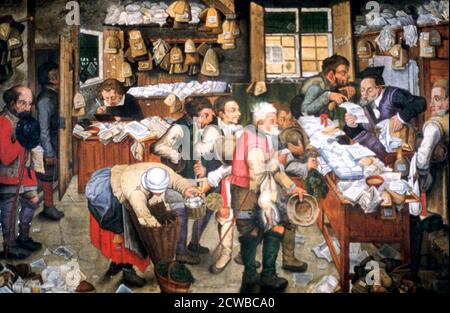 Il dipinto di Pieter Brueghel il giovane intitolato 'Rent Day', c1584-1638. Dalla Burghley House Collection, Lincolnshire. Foto Stock