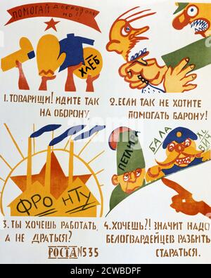 Offritevi la tua assistenza!', 1920. Artista: Vladimir Mayakovski Foto Stock