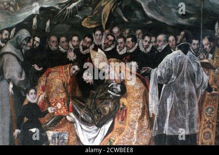 La sepoltura del conte Orgaza' (dettaglio), 1586-1588. Artista: El Greco. El Greco (1541-1614) è stato un pittore, scultore e architetto greco del Rinascimento spagnolo. Foto Stock