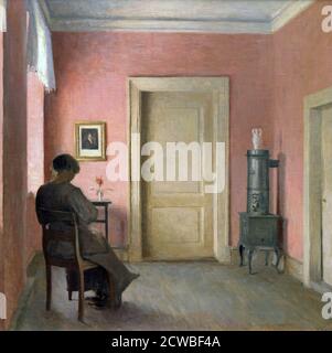 Donna seduta in un interno', 1915. Artista: Peter Vilhelm Ilsted. Peter Ilsted (1861-1933) è stato un . È stato più associato con dipinti di scene interne domestiche. Foto Stock