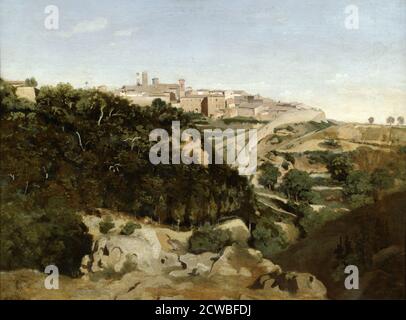 Volterra', Italia, 1834 di Jean-Baptiste-Camille Corot. Dal Museo del Louvre, Parigi. Foto Stock