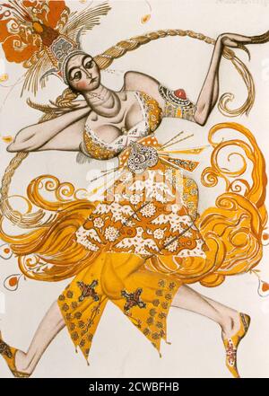 Il Firebird', costume per il Firebird, il balletto di Glory Stravinsky, 1910 artista: Leon Bakst. Pubblicato in l'Art Decoratif de Leon Bakst. (Parigi, 1913). Dal Museum of Metropolitan Art, New York, USA. Foto Stock