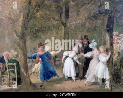 Reunion nei Giardini di Lussemburgo, 1761-1845. Artista: Louis Leopold Boilly. Louis-Leopold Boilly (1761-1845) è stato un pittore e disegnatore francese. Un creatore dotato di dipinti ritratti popolari. Foto Stock