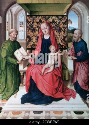 La Vergine col Bambino con i Santi, 1460's, artista: Dieric bouts. Dieric Bouts (1415-1475) è stato un pittore olandese. Bouts può aver studiato sotto Rogier van der Weyden. Foto Stock