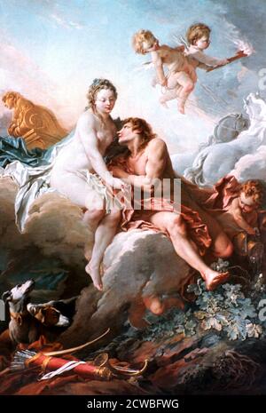 Venere e Marte', c1725-1770. Artista: Francois Boucher. Francois Boucher (1703-1770) è stato un pittore francese, disegnatore e etcher, che lavorava nello stile rococò. Foto Stock