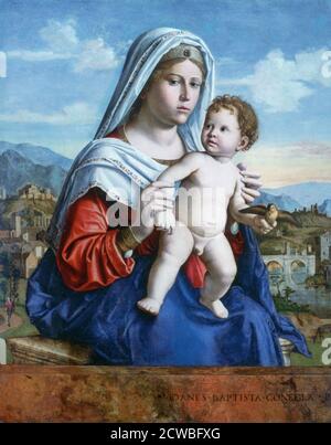 La Vergine col Bambino', c1505. Artista: Giovanni Battista cima da Conegliano. Giovanni Battista cima da Conegliano (1459-1517) è stato un pittore italiano rinascimentale che lavorò principalmente a Venezia. Foto Stock