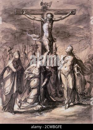 Cristo sulla Croce', di Hermann Weyer, XVII secolo. Dalla collezione del Museo di Belle Arti di Budapest, Ungheria. Foto Stock