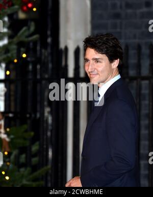 Fotografia di Justin Trudeau, primo Ministro del Canada, che partecipa al Vertice NATO di Londra, dicembre 2019 Foto Stock