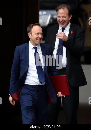 Fotografia di Matt Hancock. Matthew John David Hancock (1978) un politico britannico che serve come Segretario di Stato per la salute e l'assistenza sociale dal 2018. Membro del Partito conservatore, è membro del Parlamento del West Suffolk dal 2010. Foto Stock