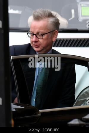 Fotografia di Michael Gove. Michael Andrew Gove (1967-) un politico conservatore britannico che è stato Cancelliere del Ducato di Lancaster dal luglio 2019. È membro del Parlamento per Surrey Heath dal 2005. Nel 2007 è stato nominato segretario di Stato ombra per bambini, scuole e famiglie da David Cameron. Foto Stock