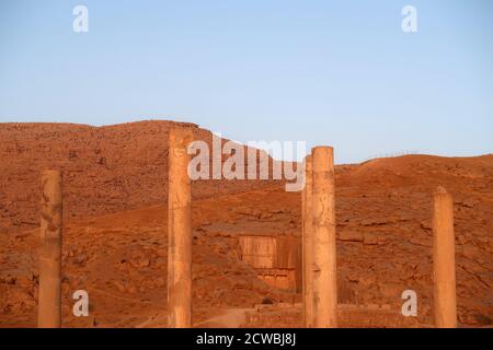 L'Apadana o Sala dell'udienza di Persepolis, capitale cerimoniale dell'Impero achemenide, in Persia Foto Stock