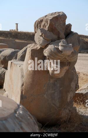 L'Apadana o Sala dell'udienza di Persepolis, capitale cerimoniale dell'Impero achemenide, in Persia Foto Stock