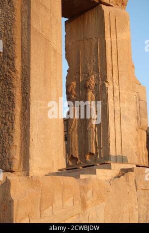 Fotografia del Palazzo di Tachara, ordinato da Dario i, completata dal figlio Xerxes i, Impero achemenide (550 a.C.-330 a.C.). Foto Stock