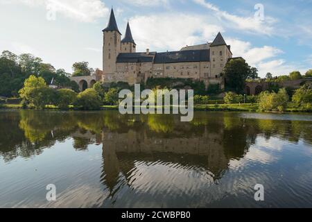 Rochlitz, Germania. 19 Settembre 2020. Il Castello di Rochlitz sul Mulde Zwickauer a Rochlitz il castello appartiene ai palazzi di Stato, ai castelli e ai giardini di Sassonia (gGmbH). Credit: Peter Endig/dpa-Zentralbild/ZB/dpa/Alamy Live News Foto Stock