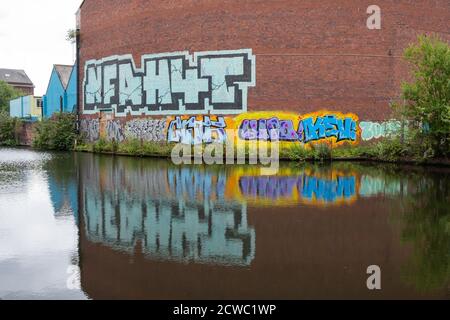 Typhoo Wharf sul Digbeth Branch Canal, Digbeth, Birmingham, è dove il tè è stato trasportato da Londra è quello di subire lo sviluppo in uso misto Foto Stock