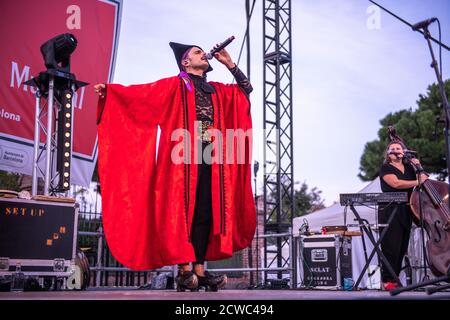 Rodrigo Cuevas si esibisce alla Casa de lAigua (BAM Festival), Barcellona 24 settembre 2020. Fotografo: ALE Espaliat Foto Stock