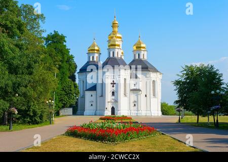 La Chiesa di Caterina è una chiesa funzionante a Chernihiv, Ucraina. Principale attrazione turistica Foto Stock