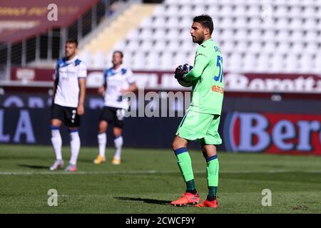 Torino, Italia. 26 settembre 2020. Marco Sportiello di Atalanta Bergamasca Calcio durante la Serie A partita tra Torino FC e Atalanta Calcio. Foto Stock