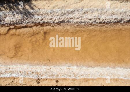 Vista dall'alto di una fabbrica di estrazione del sale Foto Stock