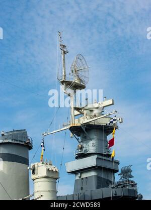 Wilmington, North Carolina USA - Febbraio 11 2020 corazzata USS North Carolina, attualmente ormeggiata lungo il fiume Cape Fear a Wilmington, North Carolina. Foto Stock
