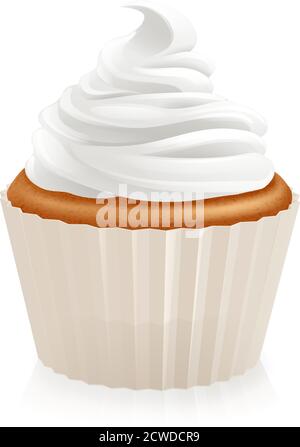 Cupcake Fair torta Muffin panna montata Frosting Illustrazione Vettoriale