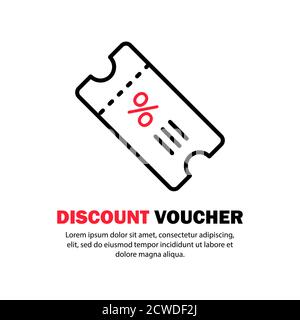Icona del buono sconto o del voucher per lo shopping. Vettore su sfondo bianco isolato. EPS 10 Illustrazione Vettoriale