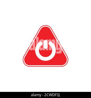 vettore del logo del simbolo del tasto di accensione triangolare Illustrazione Vettoriale