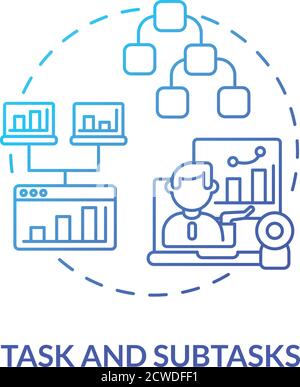 Icona di concetto attività e sottoattività Illustrazione Vettoriale