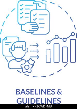 Icona del concetto di linee di base e linee guida Illustrazione Vettoriale