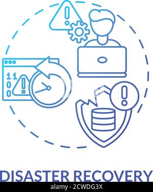 Icona del concetto di disaster recovery Illustrazione Vettoriale