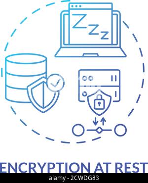 Icona del concetto di crittografia a riposo Illustrazione Vettoriale