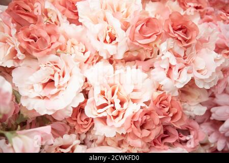 primaverile texture tenera rosa fiori artificiali primo piano Foto Stock