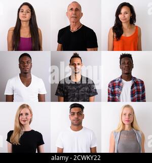 Collage di persone multietniche e miste Foto Stock