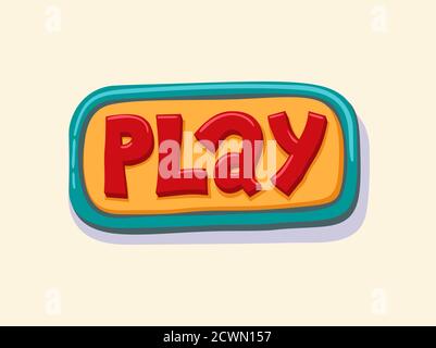 Pulsante Web di riproduzione disegnata a mano. Pulsante internet Illustrazione Vettoriale