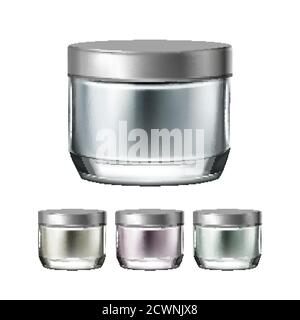 Night Cream elegante vaso Collection Set Vector Illustrazione Vettoriale