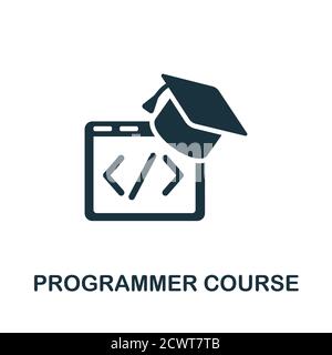 Icona Programmer Course. Semplice elemento della raccolta dei corsi online. Creative Programmer Course icona per web design, modelli, infografiche e altro ancora Illustrazione Vettoriale