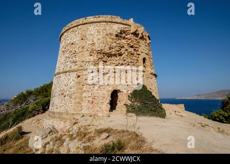 Torre Albarca, Matzoc, costruita per ordine dell'Università di Artá (Municipio) nel 1751, edificio di interesse Culturale (BIC) ,Artá ,comarca del Levante, Foto Stock