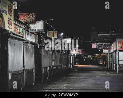 Strade fantasma di Georgetown, Penang Island, Malesia durante la prima epidemia di COVID-19 Foto Stock