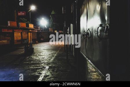 Strade fantasma di Georgetown, Penang Island, Malesia durante la prima epidemia di COVID-19 Foto Stock